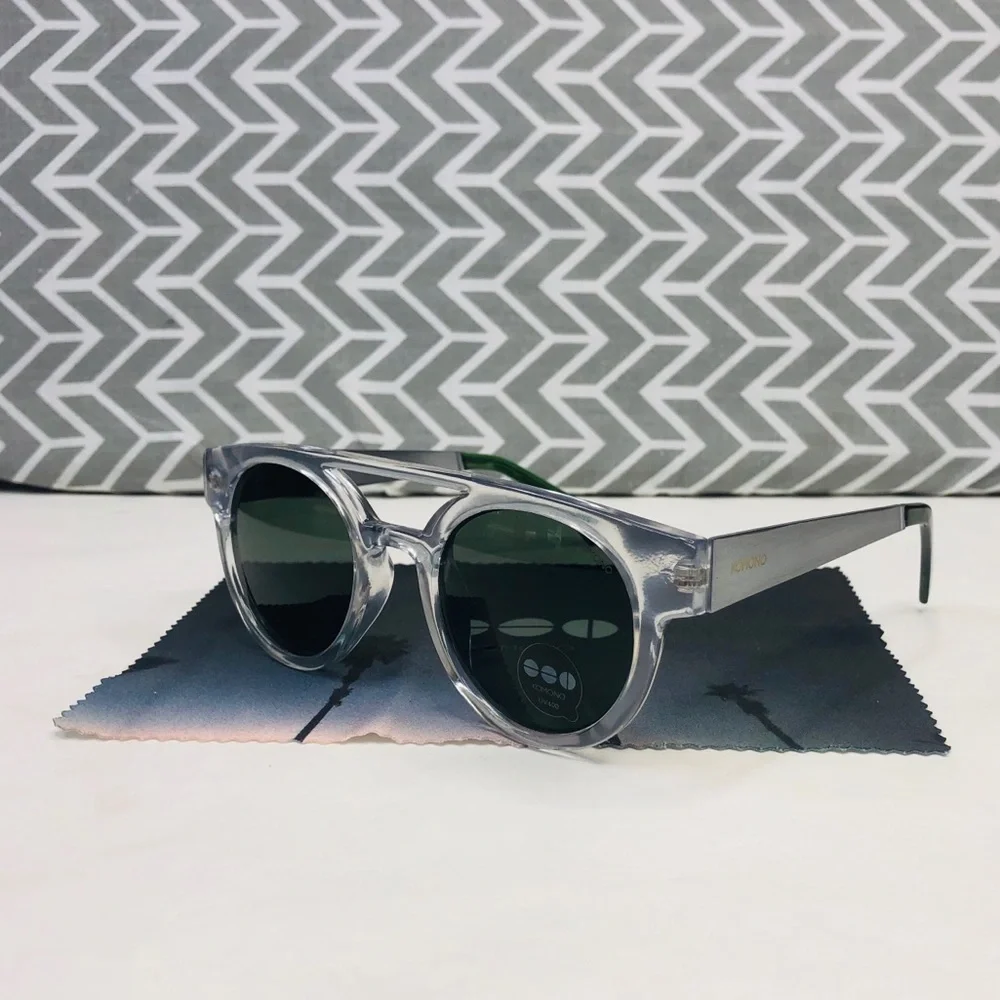 KOMONO Dreyfuss Clear/Silver Sunglasses 🕶 (NEW)